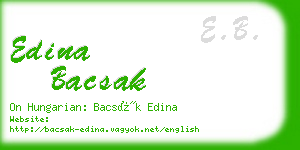 edina bacsak business card